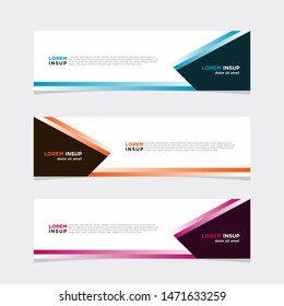 Abstract geometric web design banner template with gradient vibrant colors