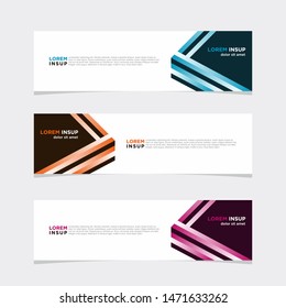 Abstract geometric web design banner template with gradient vibrant colors