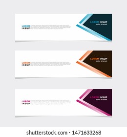 Abstract geometric web design banner template with gradient vibrant colors