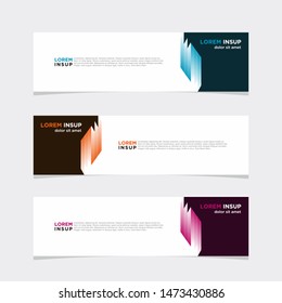 Abstract geometric web design banner template with gradient vibrant colors