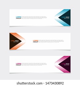 Abstract geometric web design banner template with gradient vibrant colors