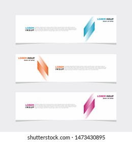 Abstract geometric web design banner template with gradient vibrant colors