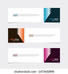 Abstract geometric web design banner template with gradient vibrant colors