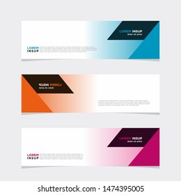 Abstract geometric web design banner template with gradient and flat colors