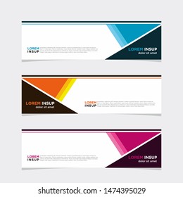 Abstract geometric web design banner template with gradient and flat colors