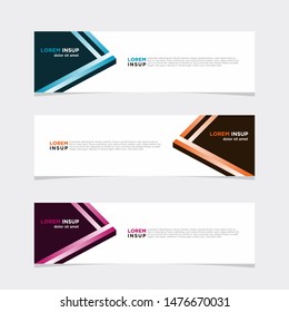 Abstract geometric web design banner template on grey background with other colors