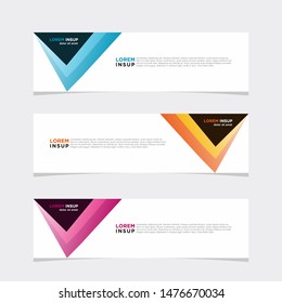 Abstract geometric web design banner template on grey background with other colors