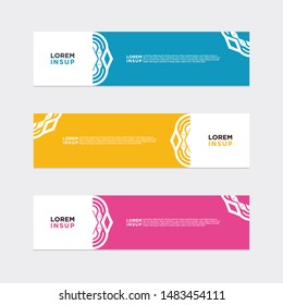abstract geometric web design banner template isolated on dark grey background