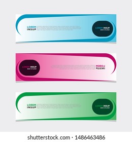 Abstract geometric web design banner template isolated on dark grey background