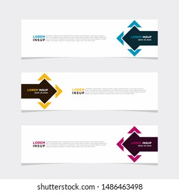 Abstract geometric web design banner template isolated on dark grey background