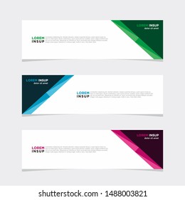 Abstract geometric web design banner template isolated on dark grey background