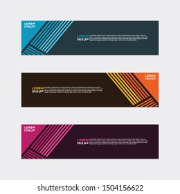 abstract geometric web design banner template isolated on dark grey background