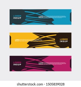 abstract geometric web design banner template isolated on dark grey background