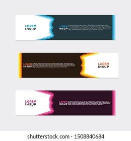 abstract geometric web design banner template isolated on dark grey background