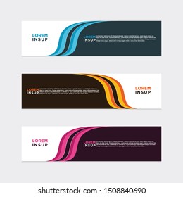 abstract geometric web design banner template isolated on dark grey background
