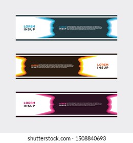 abstract geometric web design banner template isolated on dark grey background