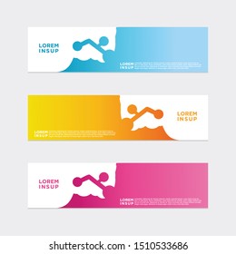 abstract geometric web design banner template isolated on dark grey background