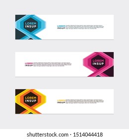 abstract geometric web design banner template isolated on dark grey background