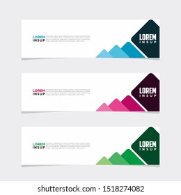 abstract geometric web design banner template isolated on dark grey background