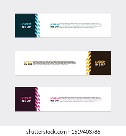abstract geometric web design banner template isolated on dark grey background