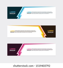 abstract geometric web design banner template isolated on dark grey background