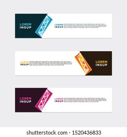 abstract geometric web design banner template isolated on dark grey background