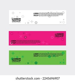 plantilla de banner de diseño web geométrico abstracto aislado en fondo gris oscuro