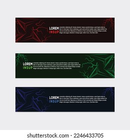 abstrakte geometrische Webdesign-Banner-Vorlage einzeln auf dunkelgrauem Hintergrund