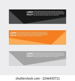 abstract geometric web design banner template isolated on dark grey background