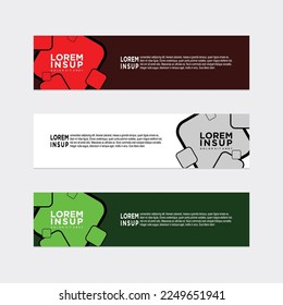 abstract geometric web design banner template isolated on dark grey background