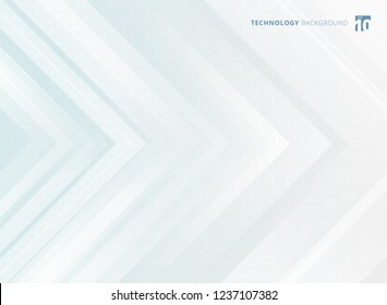 Abstract geometric white arrows overlapping background and hexagons pattern texture technology futuristic concept. Vector illustration