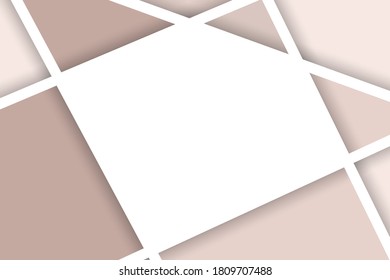 Abstract geometric white background with colorful paper cut abstract geometric shapes. Design for poster, banner, card. 3D paper images with a subtle blend of pastel colors. Copy space.