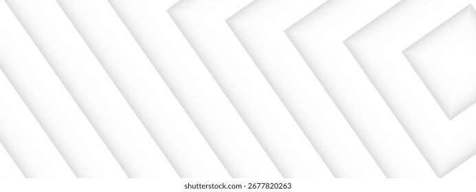 Abstract geometric white background with diagonal lines and squares creating a sense of depth and movement.