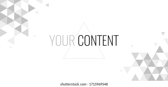 Abstract geometric white background with white and grey triangles or polygons. Modern retro creative cool background with template content. Light grey scale vector illustration.