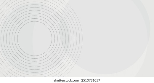 Abstract geometric white background overlapping layers on bright space with line effect decoration. Circle style concept modern graphic design element. Vector illustration.