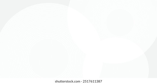 Abstract geometric white background overlapping layers on bright space with line effect decoration. Circle style concept modern graphic design element for banner, eps10.