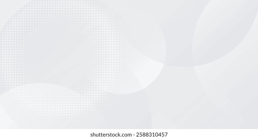 Abstract geometric white background overlapping layers on bright space with line effect decoration. Circle style concept modern graphic design element eps 10
