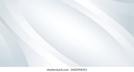 Abstract geometric white background with overlapping layers on bright space with line effect decoration. Circle style concept, modern graphic design element for banner.