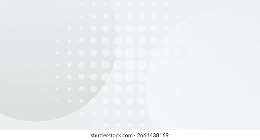 Abstractas fondo blanco geométrico que se superpone en un espacio brillante con efecto de línea de puntos. Concepto de estilo de círculo elemento de Diseño gráfico moderno para el Anuncio, Arte vectorial moderno.