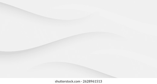 Abstract geometric white background with wave texture on bright space. Modern minimalist graphic design element cutout style concept for banner, flyer, card or brochure cover