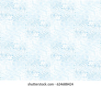 Abstract geometric white blue background with halftone effect. Mesh of random circles. Different size dots.