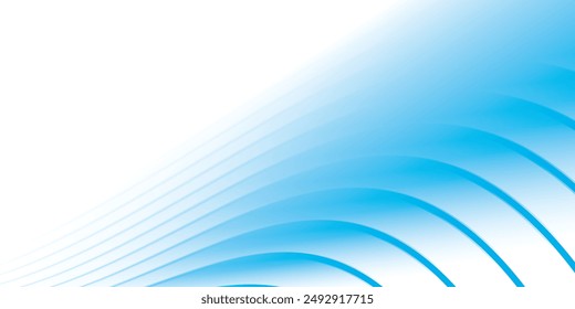 Abstract geometric white and blue color background with curve lines. Vector illustration.