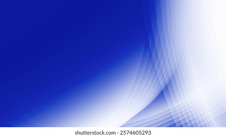 Abstract geometric white and blue color background with curve lines. Vector illustration.