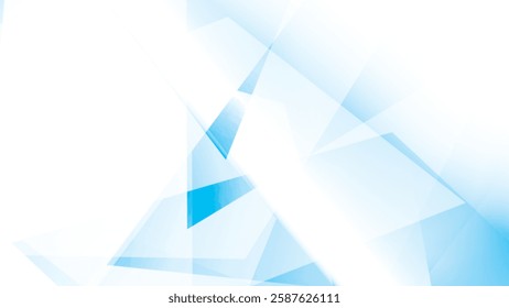 Abstract geometric white and blue color background with rectangle, triangle shape. Vector illustration.