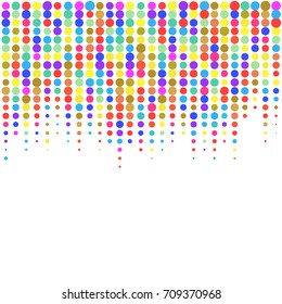 Abstract geometric white colored background with halftone effect. Mesh of random circles. Different size dots.