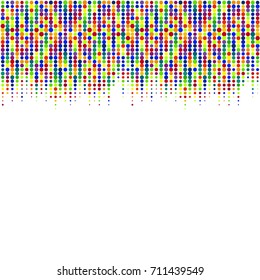 Abstract geometric white colored background with halftone effect. Mesh of random circles. Different size dots.