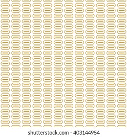 Abstract geometric white and golden pattern. Vector seamless wallpaper.