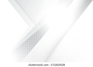 Abstract geometric white and gray background with halftone effect. Vector, illustration.
