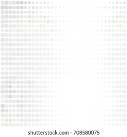 Abstract geometric white gray background with halftone effect. Mesh of random circles. Different size dots.