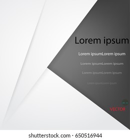 Abstract  geometric White and gray and black color Card paper modern futuristic background, vector illustration